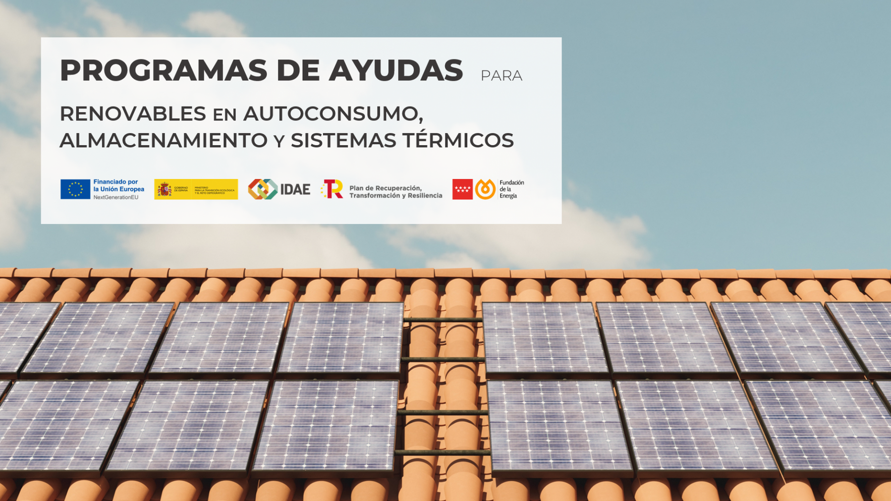 La Comunidad de Madrid anuncia ayudas de hasta 3.000€ para instalaciones solares